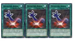 Yugioh- 3X Premature Burial - Rare - 1st Edition - BP01-EN040 - Light Play - Image 1