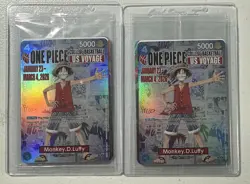 One Piece Monkey D. Luffy US Voyage College Basketball Promo Card x2 - Image 1