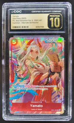 2025 ONE PIECE CCG YAMATO ALT ART EB01-007 CGC 10 PRISTINE A PT - Image 1