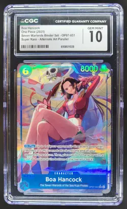 2025 ONE PIECE CCG BOA HANCOCK SUPER RARE ALT ART OP07-051 CGC 10 B PT - Image 1