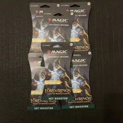 Magic the Gathering | lot of 6 Lord of the Rings Sleeved Set Booster Packs - Image 1
