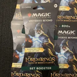 Magic the Gathering | lot of 6 Lord of the Rings Sleeved Set Booster Packs - Image 3