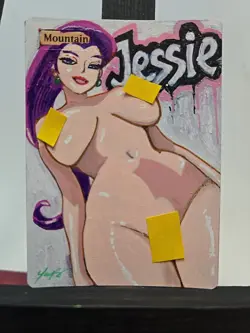 MTG Mountain Jessie Waifu Alter Hand Painted OOAK Signed BAZAYO - Image 3