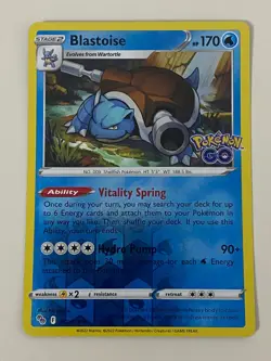 Pokemon - Blastoise Reverse Holo Pokemon Go NM - Plus Free Card - Image 1