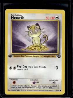 1999 Pokemon Jungle 1st Edition Meowth #56/64 - Image 1