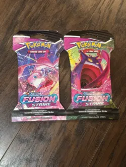 2 Fusion Strike Sleeved Booster Packs Factory Sealed Pokemon TCG Sword Shield - Image 1