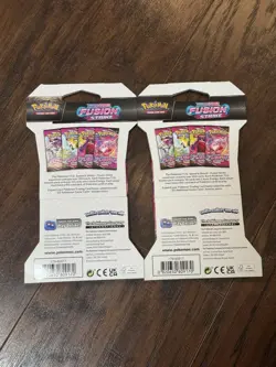 2 Fusion Strike Sleeved Booster Packs Factory Sealed Pokemon TCG Sword Shield - Image 2