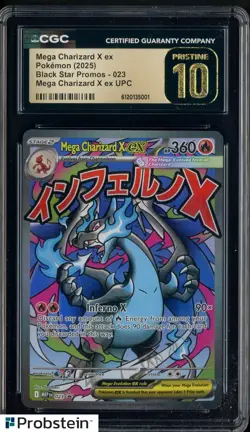 Mega Charizard X ex 023 CGC Pristine 10 Mega Evolution UPC Promo Pokemon - Image 1