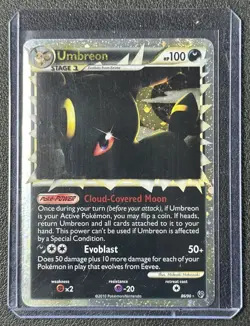 UMBREON 2010 POKEMON HEARTGOLD & SOULSILVER UNDAUNTED #86/90 ULTRA RARE - Image 1