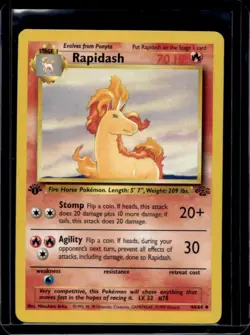 1999 Pokemon Jungle 1st Edition Rapidash #44/64 - Image 1