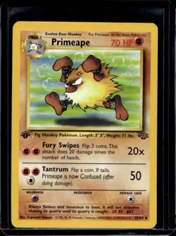 1999 Pokemon Jungle 1st Edition Primeape #43/64 - Image 1