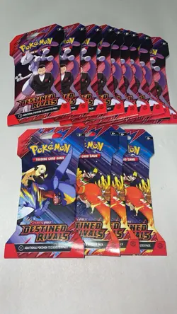 Pokemon Destined Rivals Sleeved Booster Packs lot of 13 AUCTION - Image 1