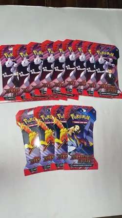 Pokemon Destined Rivals Sleeved Booster Packs lot of 13 AUCTION - Image 2