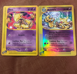 pokemon cards LOT Abra 93/165 Kadabra Holo 84/165 expedition base - Image 1