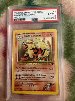 Pokemon 2000 Gym Challenge Blaine's Arcanine 1/132 PSA 6 - Image 1