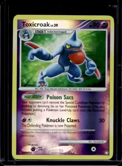 2007 Pokemon Diamond & Pearl Mysterious Treasures Toxicroak Reverse Holo #36/123 - Image 1