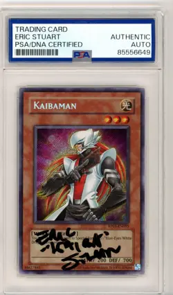 PSA Signed Eric Stuart Yu-Gi-Oh! Kaibaman RP01-EN095 Retro Pack Unlimited - Image 1