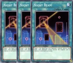 Yugioh - Night Beam x 3 - 1st Edition NM - Free Holographic Card - Image 1