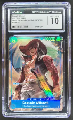 2025 ONE PIECE CCG DRACULE MIHAWK SEVEN WARLORDS OP07-044 CGC 10 B PT - Image 1