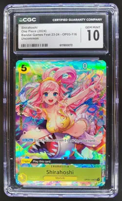 2024 ONE PIECE CCG SHIRAHOSHI BANDAI GAMES FEST OP03-116 CGC 10 A PT - Image 1