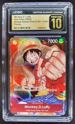 2024 ONE PIECE CCG MONKEY D. LUFFY BANDAI GAMES FEST P-001 CGC 10 PRISTINE B PT - Image 1