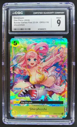 2024 ONE PIECE CCG SHIRAHOSHI BANDAI GAMES FEST OP03-116 CGC 9 A PT - Image 1