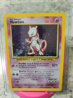 Mewtwo Base Set 10/102 Unlimited Holo Rare WOTC PL Pokemon Card - Image 1
