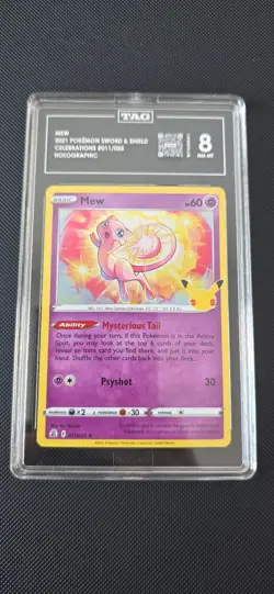 Mew 011/025 Celebrations Rare Graded TAG 8 GM-Mint Pokemon Card - Image 1