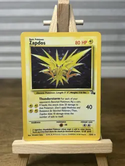 Zapdos Fossil Rare Holo Card 15/62 WOTC Vintage 1999 Pokemon - Image 1