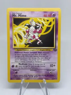 🍀 Mr. Mime 22/64 Jungle Non Holo Foil Pokemon WOTC 1999 Rare Vintage Card - Image 1