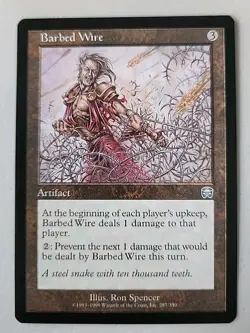 Barbed Wire Mercadian Masques Regular LP Lightly Played MTG - Image 1