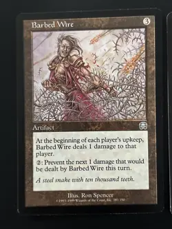 2x Barbed Wire Mercadian Masques Regular LP MTG Magic - Image 2