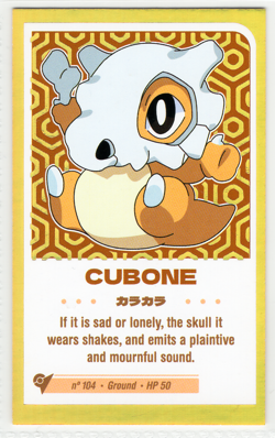 POKEMON BABY CHIBI CARD - CUBONE * GOLD FOIL - Image 1