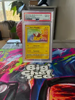 2017 POKEMON SM BLACK STAR PROMO #SM108 ASH'S PIKACHU PROMO-I CHOOSE YOU! PSA 8 - Image 1