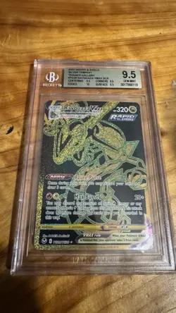 2022 Pokemon Silver Tempest Rayquaza VMAX Secret Rare Holo BGS 9.5 GEM - Image 1