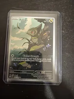 Pokemon SV Black Bolt Axew 145/086 Illustration Rare IR NM - Image 1
