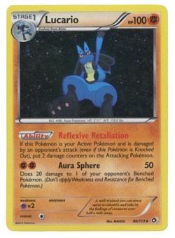 POKEMON TCG LUCARIO 80/113 HOLO RARE LEGENDARY TREASURES - Image 1