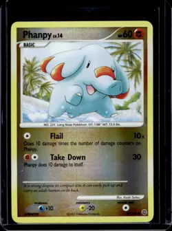 2007 Pokemon Diamond & Pearl Secret Wonders Phanpy Reverse Holo #98/132 - Image 1
