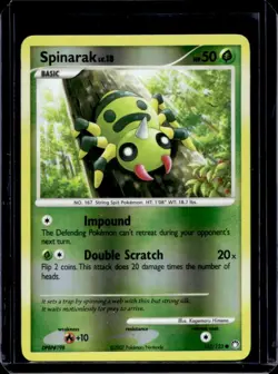 2007 Pokemon Diamond & Pearl Mysterious Treasures Spinarak Reverse Holo #103/123 - Image 1