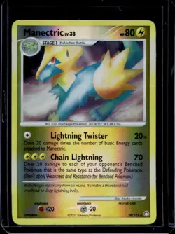 2007 Pokemon Diamond & Pearl Mysterious Treasures Manectric Reverse Holo #28/123 - Image 1
