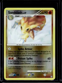 2007 Pokemon Diamond & Pearl Mysterious Treasures Sandslash Reverse Holo #61/123 - Image 1