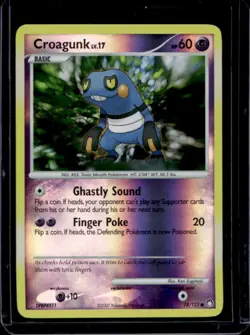 2007 Pokemon Diamond & Pearl Mysterious Treasures Croagunk Reverse Holo #78/123 - Image 1