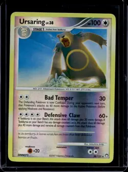 2007 Pokemon Diamond & Pearl Mysterious Treasures Ursaring Reverse Holo #38/123 - Image 1