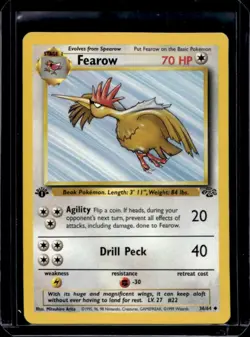 1999 Pokemon Jungle 1st Edition Fearow #36/64 - Image 1