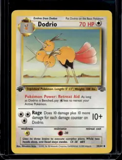 1999 Pokemon Jungle 1st Edition Dodrio #34/64 - Image 1