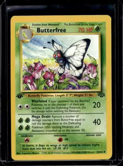 1999 Pokemon Jungle 1st Edition Butterfree #33/64 - Image 1