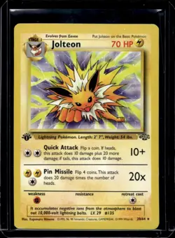 1999 Pokemon Jungle 1st Edition Jolteon #20/64 - Image 1