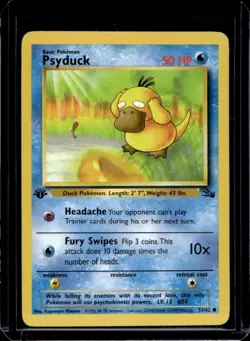 2000 Pokemon Team Rocket First Edition Psyduck #65/82 - Image 1