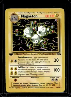 1999 Pokemon Fossil 1st Edition Magneton #26/62 - Image 1