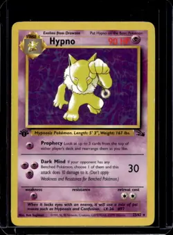 1999 Pokemon Fossil 1st Edition Hypno #23/62 - Image 1